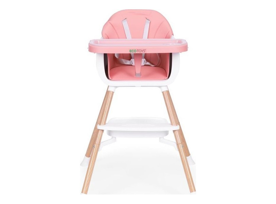 ECOTOYS Jedálenská stolička 2v1 Ružová