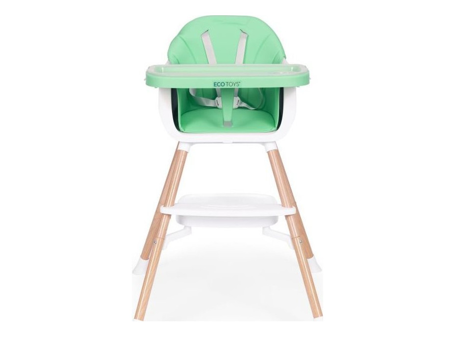 ECOTOYS Jedálenská stolička 2v1 Zelená
