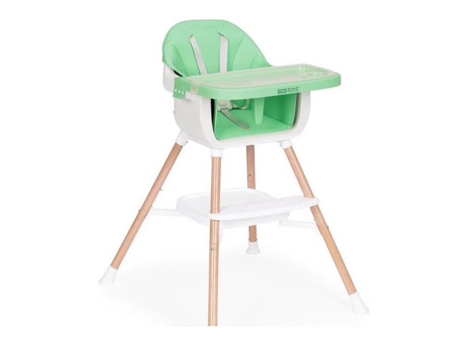 ECOTOYS Jedálenská stolička 2v1 Zelená