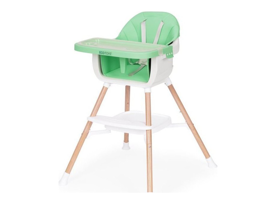 ECOTOYS Jedálenská stolička 2v1 Zelená