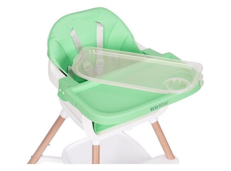 ECOTOYS Jedálenská stolička 2v1 Zelená