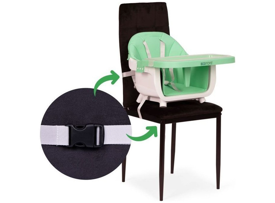 ECOTOYS Jedálenská stolička 2v1 Zelená