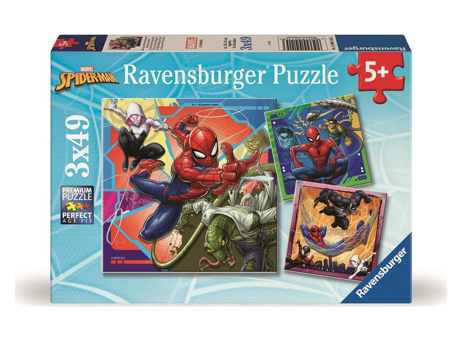 RAVENSBURGER Puzzle Marvel: Spider-Man 3x49 dielikov