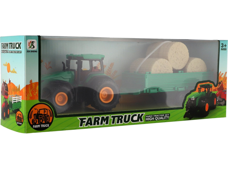 TEDDIES Traktor s vlečkou na zotrvačník 30 cm 1ks (mix)