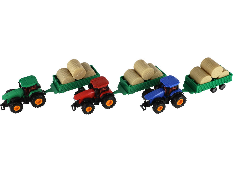 TEDDIES Traktor s vlečkou na zotrvačník 30 cm 1ks (mix)