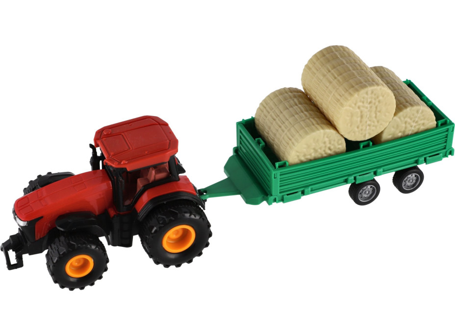 TEDDIES Traktor s vlečkou na zotrvačník 30 cm 1ks (mix)