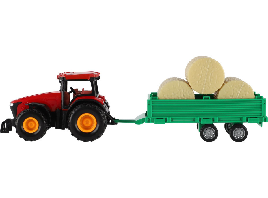 TEDDIES Traktor s vlečkou na zotrvačník 30 cm 1ks (mix)
