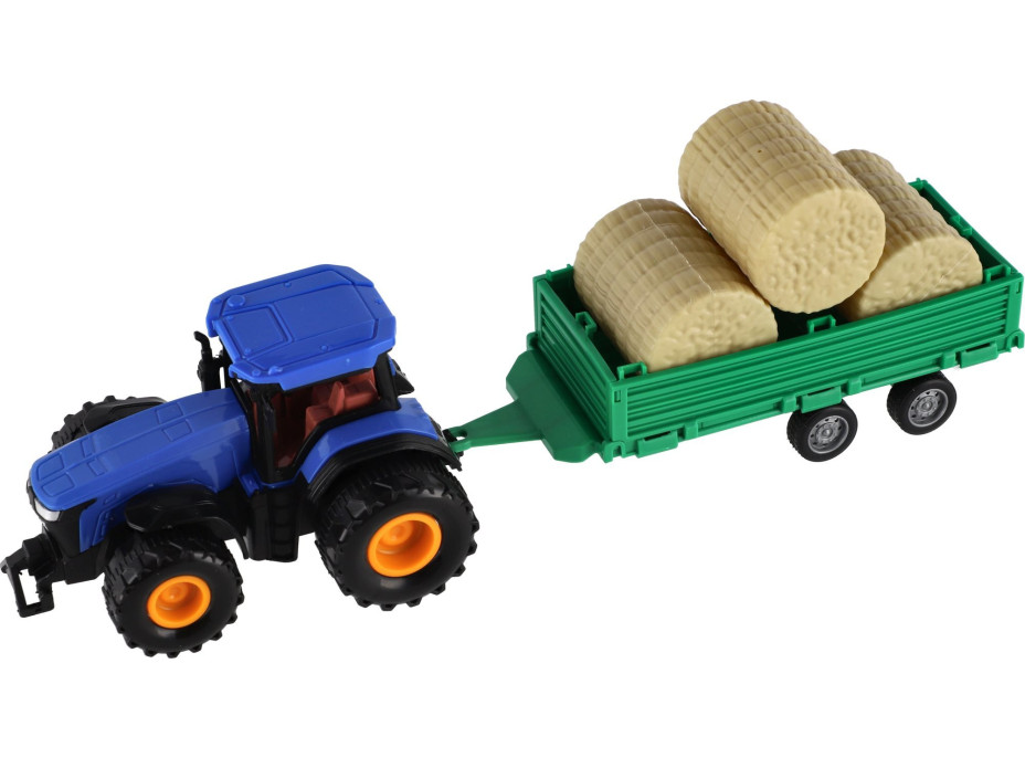 TEDDIES Traktor s vlečkou na zotrvačník 30 cm 1ks (mix)