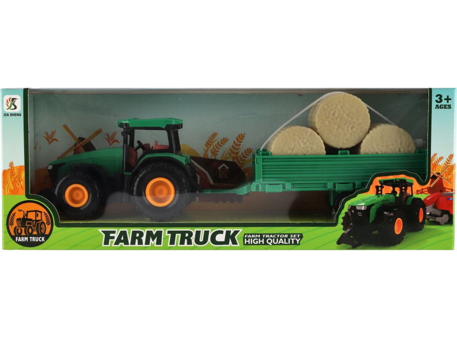 TEDDIES Traktor s vlečkou na zotrvačník 30 cm 1ks (mix)