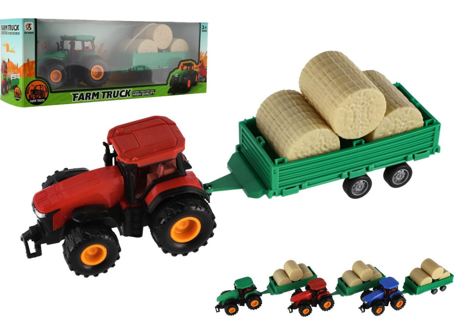 TEDDIES Traktor s vlečkou na zotrvačník 30 cm 1ks (mix)
