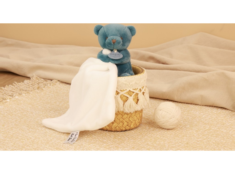 Doudou Môj malý medvedík 10 cm modrý