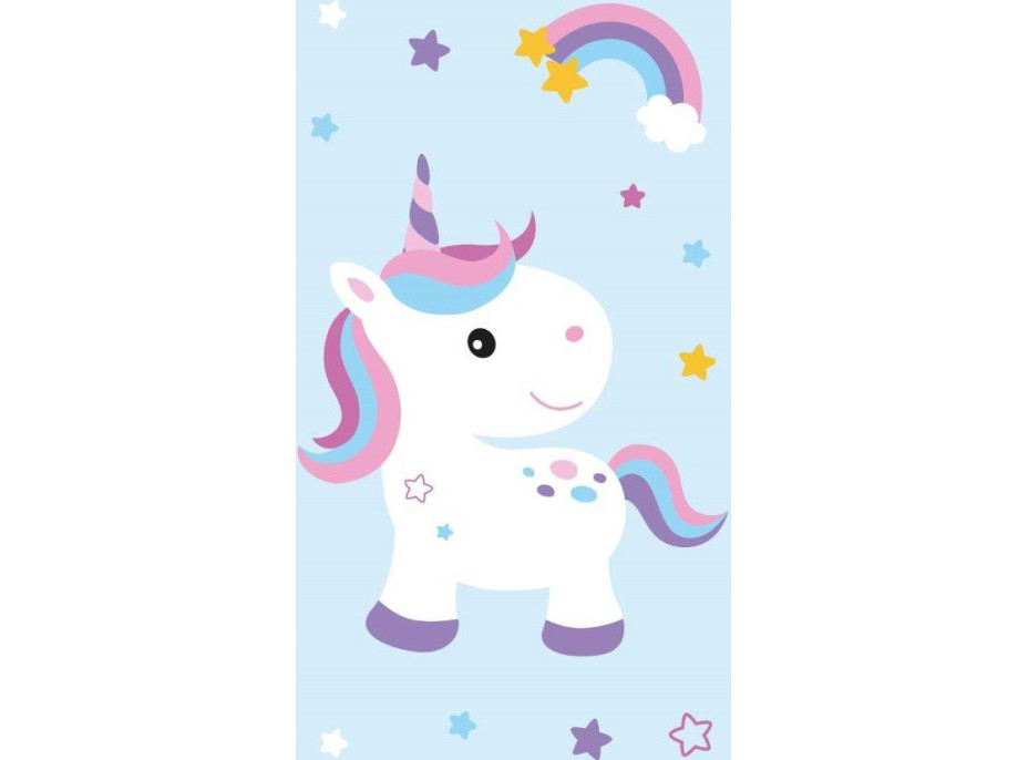 Detský bavlnený uterák KIDS 30x50 cm - Jednorožec a dúha