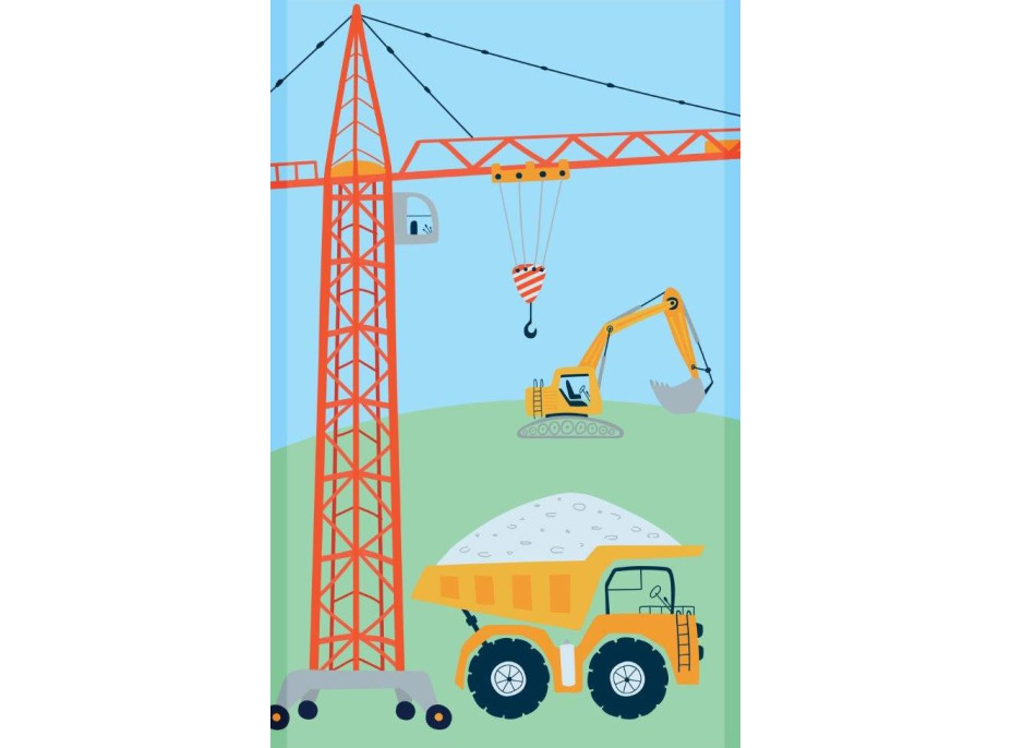 Detský bavlnený uterák KIDS 30x50 cm - Na stavenisku