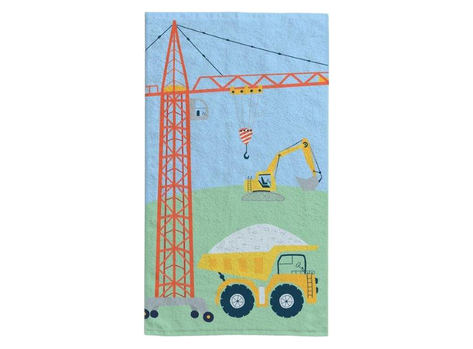 Detský bavlnený uterák KIDS 30x50 cm - Na stavenisku