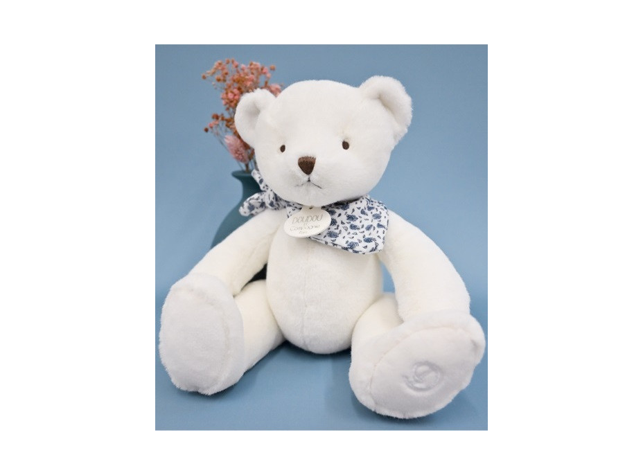 Doudou Plyšový medvedík biely 25 cm