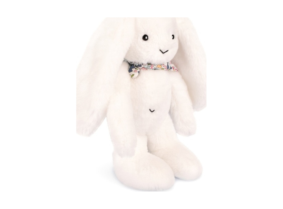 Doudou Plyšový zajačik so šatkou biely 35 cm