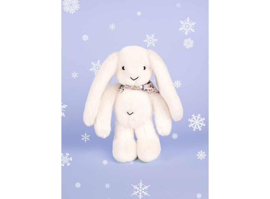 Doudou Plyšový zajačik so šatkou biely 35 cm