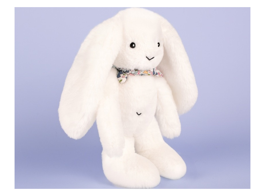 Doudou Plyšový zajačik so šatkou biely 35 cm