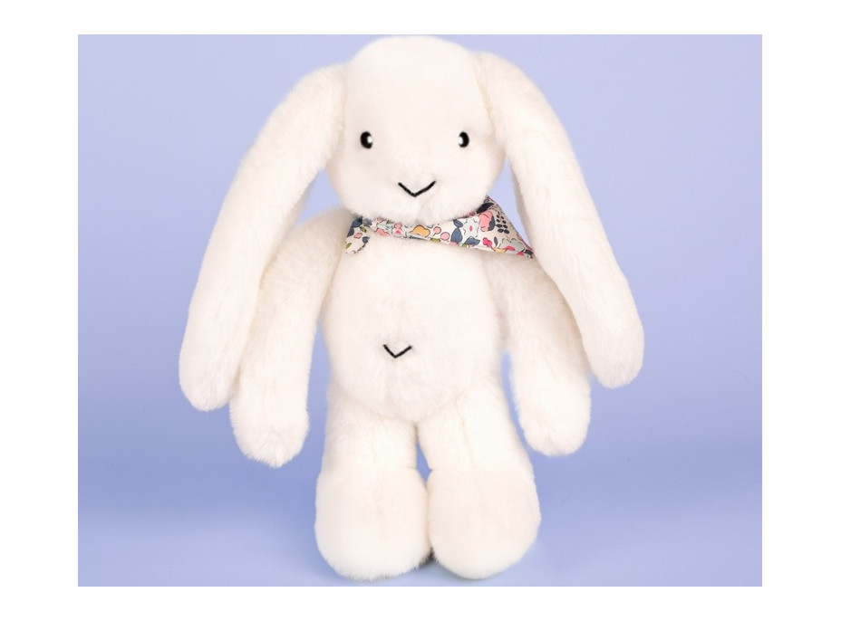 Doudou Plyšový zajačik so šatkou biely 35 cm