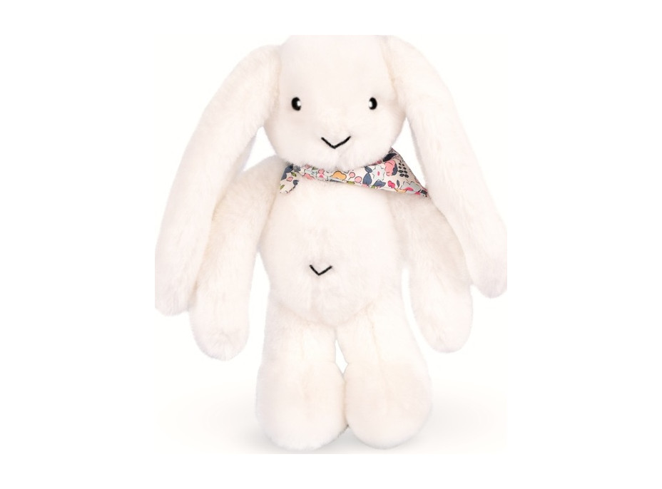 Doudou Plyšový zajačik so šatkou biely 35 cm