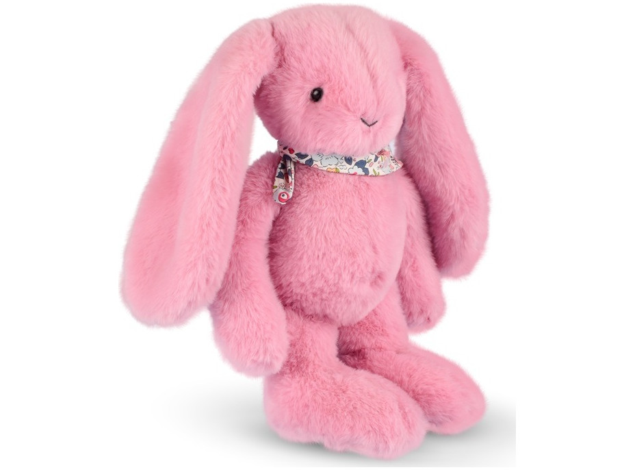 Doudou Plyšový zajačik so šatkou ružový 35 cm