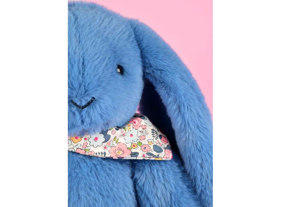 Doudou Plyšový zajačik so šatkou modrý 35 cm