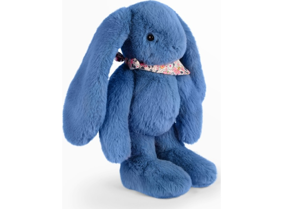 Doudou Plyšový zajačik so šatkou modrý 35 cm