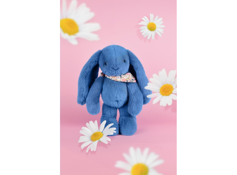 Doudou Plyšový zajačik so šatkou modrý 35 cm