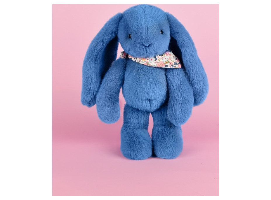 Doudou Plyšový zajačik so šatkou modrý 35 cm