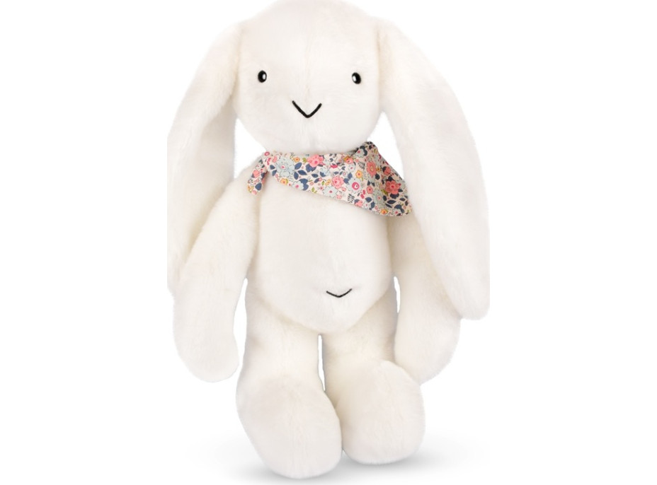 Doudou Plyšový králik XXL so šatkou biely 50 cm