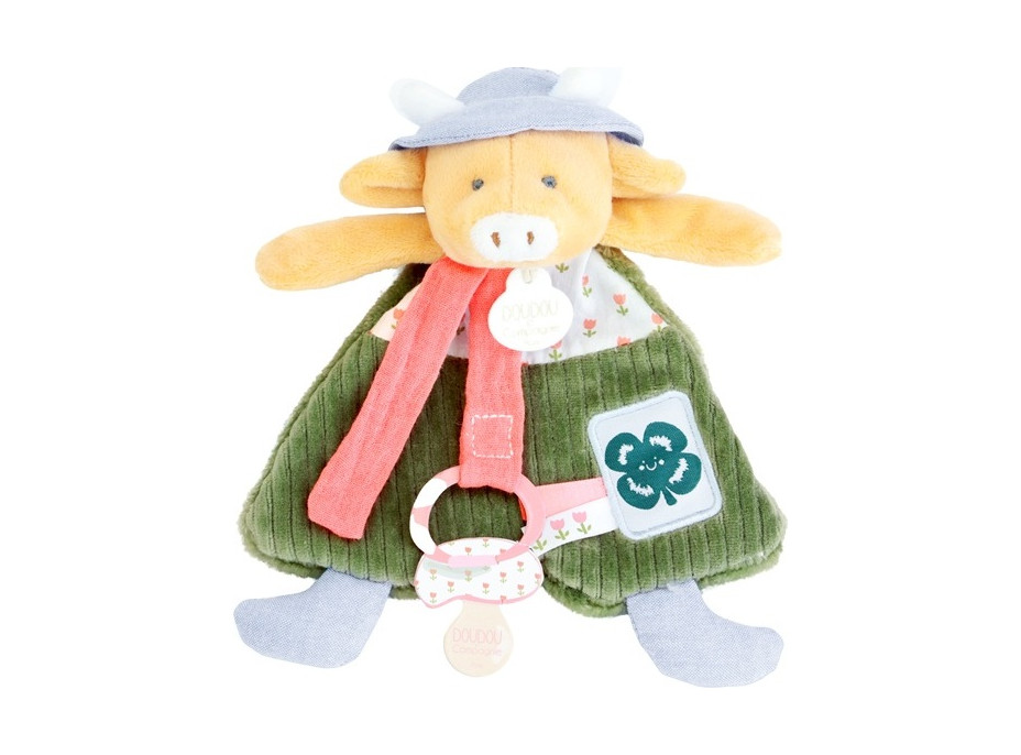 Doudou Darčeková sada Plyšová kravička Aneth s úchytom na cumlík 19 cm