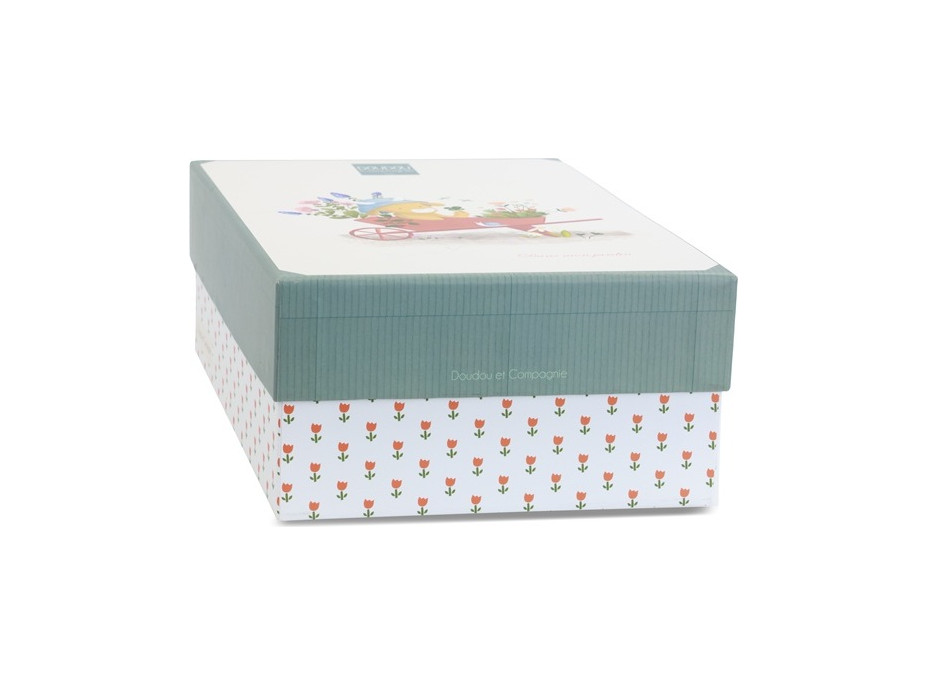Doudou Darčeková sada Plyšová kravička Aneth s hrkálkou 21 cm
