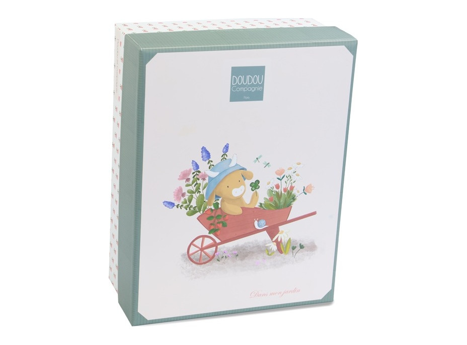 Doudou Darčeková sada Plyšová kravička Aneth s hrkálkou 21 cm