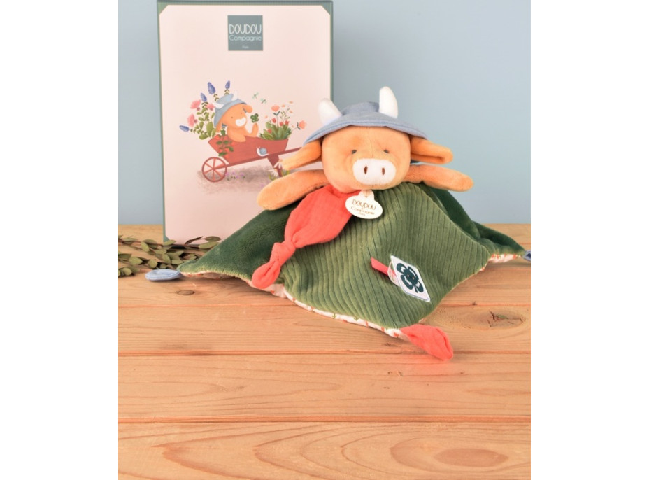 Doudou Darčeková sada Plyšový muchláčik kravička Aneth 27 cm