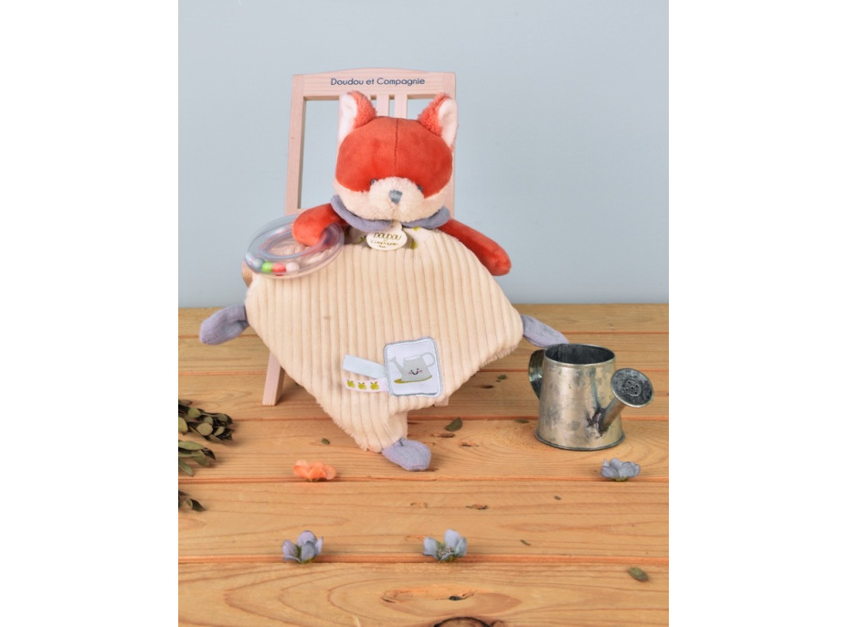 Doudou Darčeková sada Plyšová líška Romarin s hrkálkou 21 cm