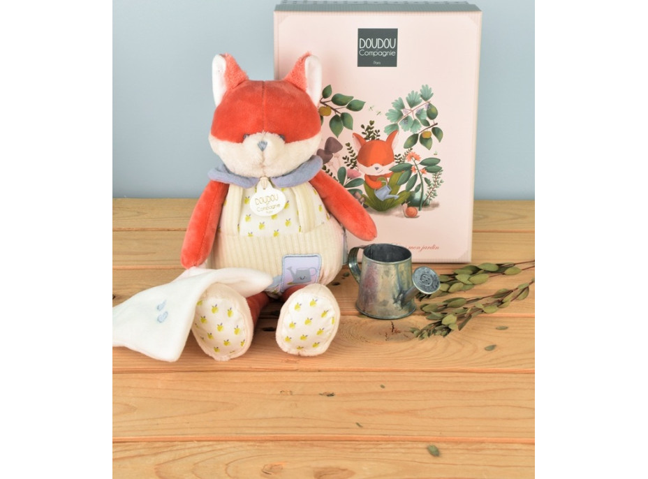 Doudou Darčeková sada Plyšová líška Romarin s dečkou 28 cm