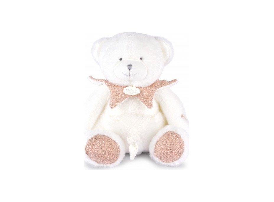 Doudou Darčeková sada Plyšový medvedík s dečkou 30 cm ružový
