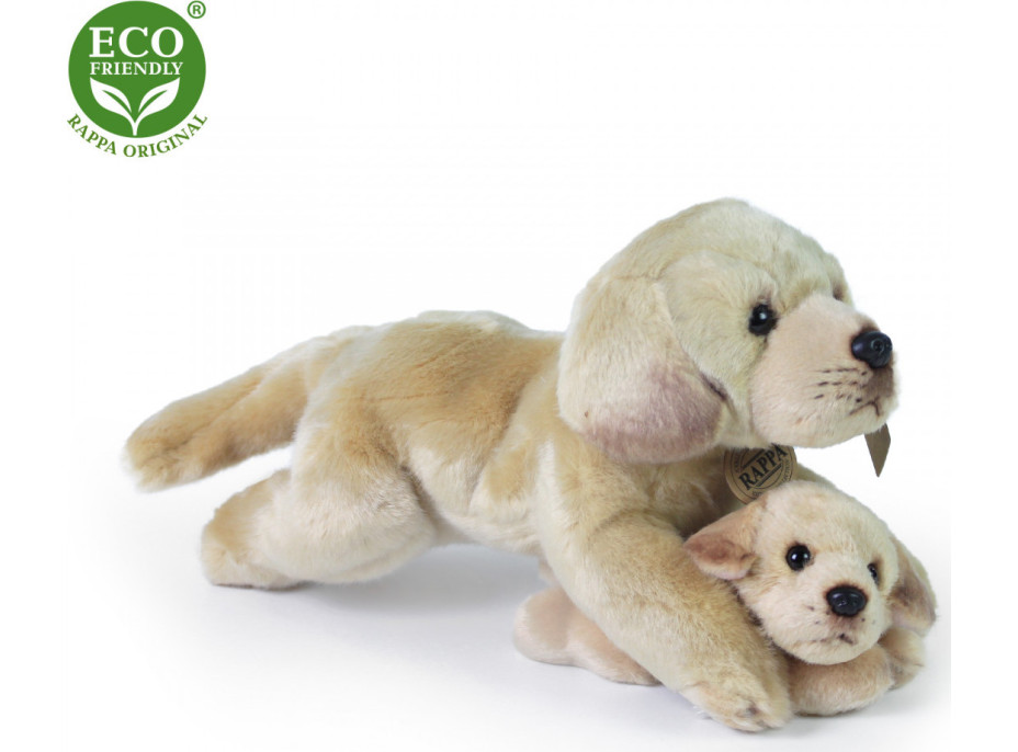 Rappa Plyšový labrador s bábätkom ležiaci 25 cm ECO-FRIENDLY