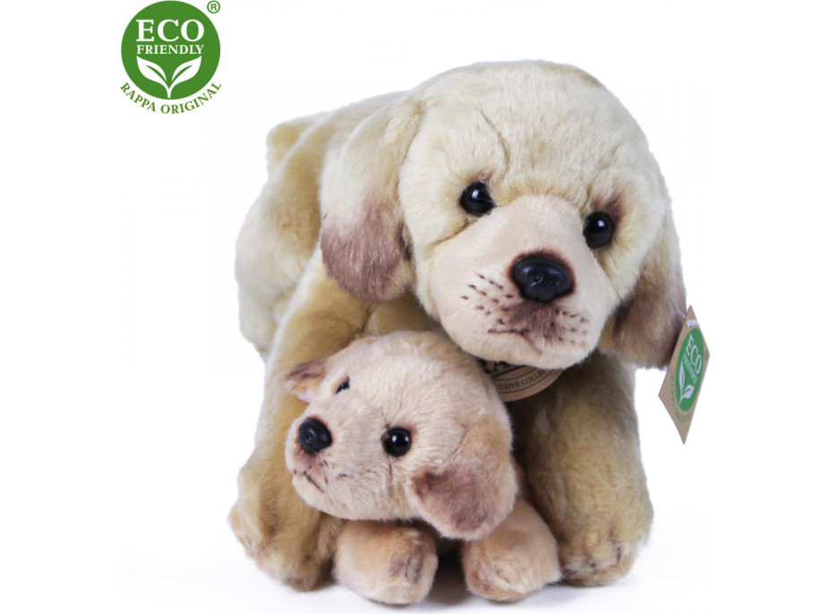 Rappa Plyšový labrador s bábätkom ležiaci 25 cm ECO-FRIENDLY