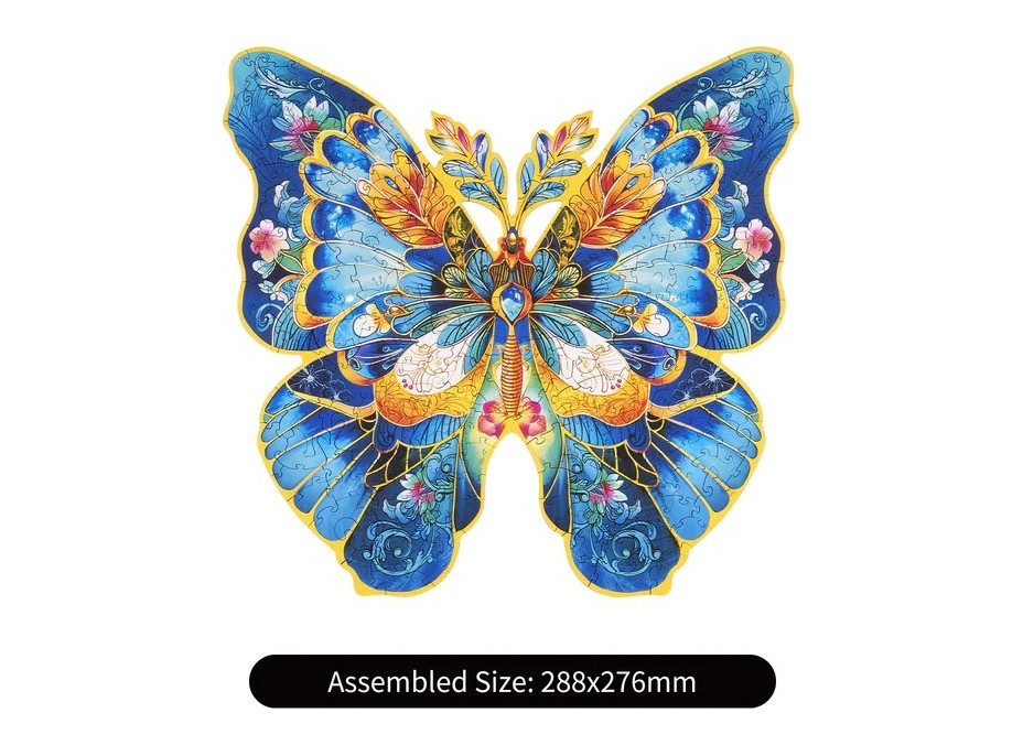 RoboTime Drevené puzzle Motýľ Morpho Helena