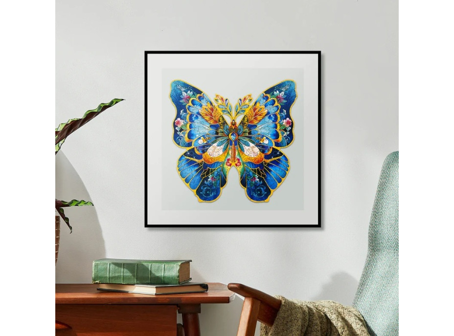 RoboTime Drevené puzzle Motýľ Morpho Helena