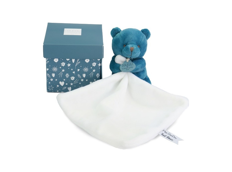 Doudou Môj malý medvedík 10 cm modrý