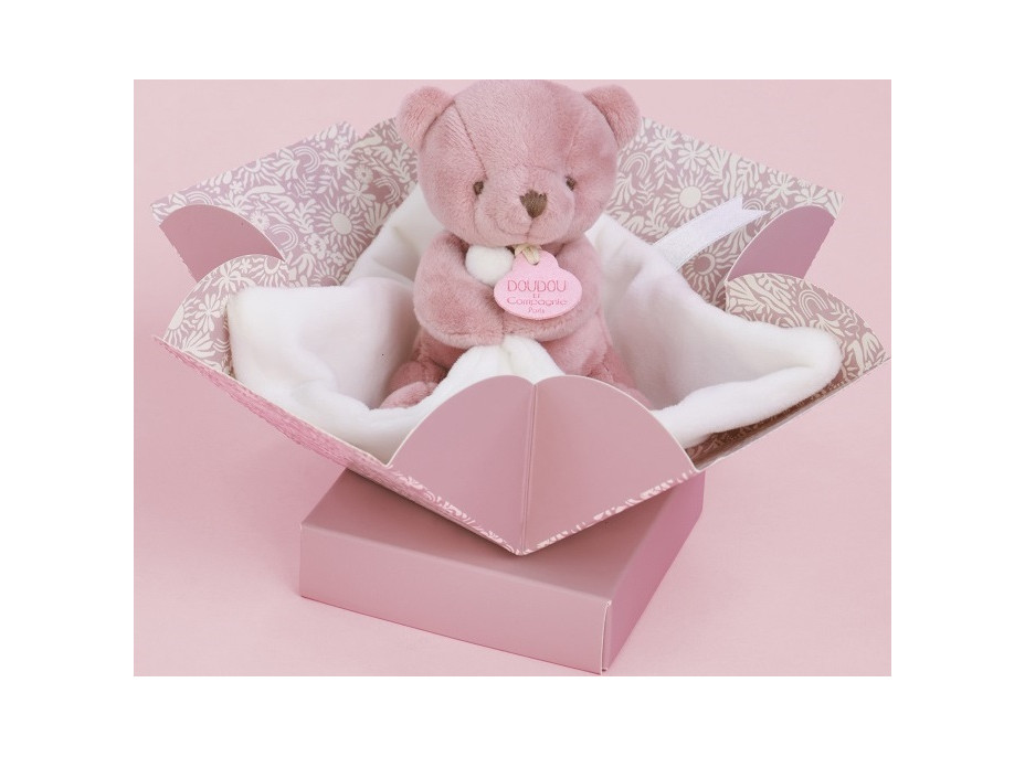 Doudou Môj malý medvedík 10 cm ružový