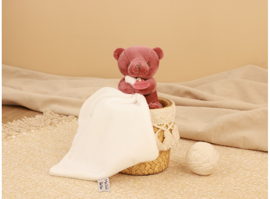 Doudou Môj malý medvedík 10 cm vínový