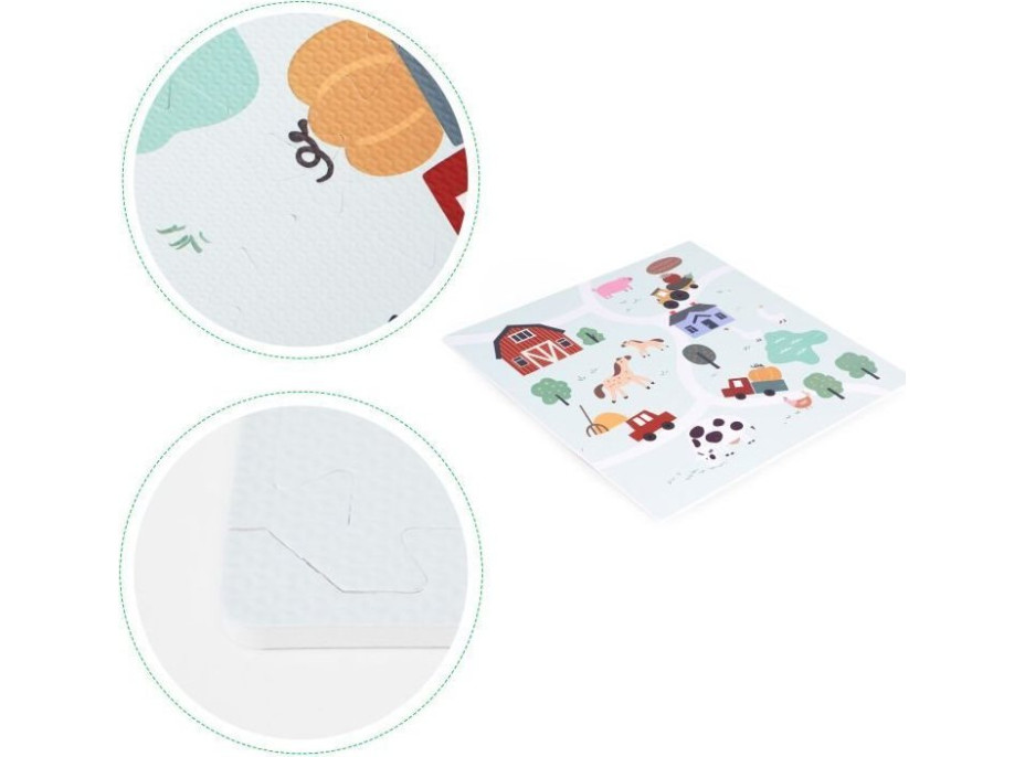 ECOTOYS Penové puzzle Farma s okrajmi