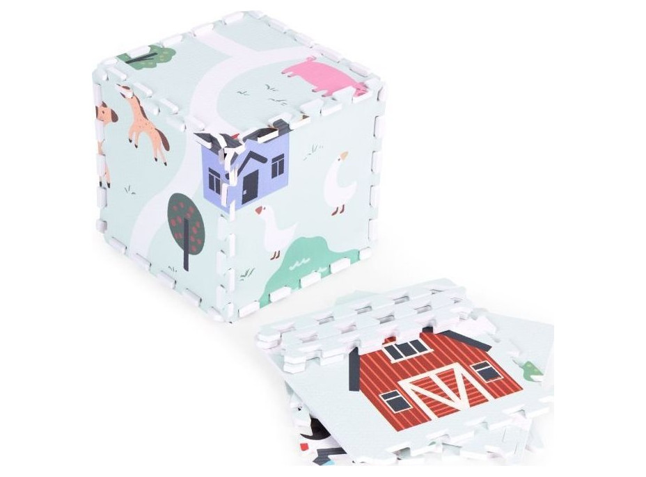 ECOTOYS Penové puzzle Farma s okrajmi