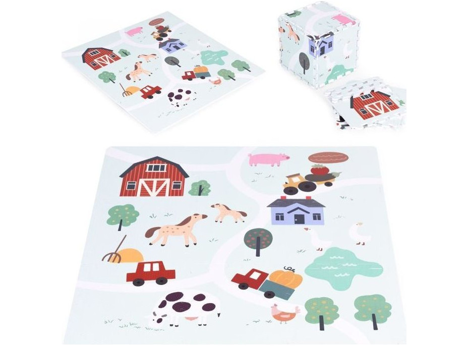 ECOTOYS Penové puzzle Farma s okrajmi