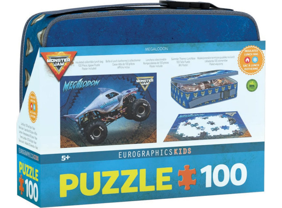 EUROGRAPHICS Puzzle vo desiatovom boxe Megalodon Monster Jam 100 dielikov