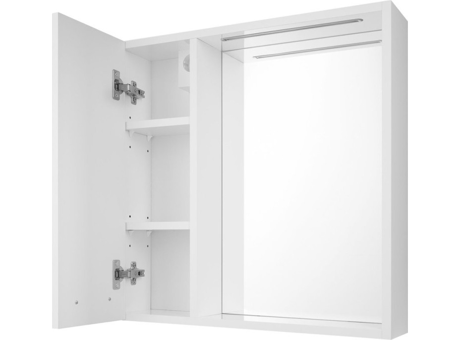 Aqualine ZOJA/KERAMIA FRESH STRIP galerka s LED osvetlením, 60x60x14cm, ľavá, biela 45021S