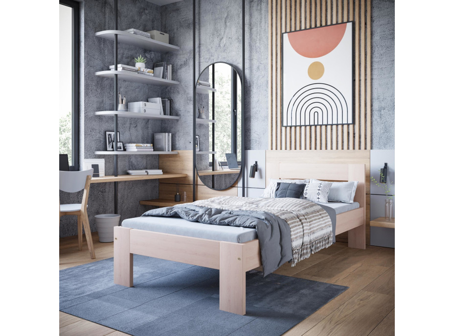 Posteľ z masívu buku MATYLDA 200x90 cm - prírodná